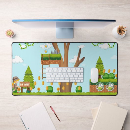 バックグラウンドでのゲームSidescrollerデスクマット デスクマット (オフィス1)