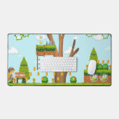 バックグラウンドでのゲームSidescrollerデスクマット デスクマット (キーボード&マウス)