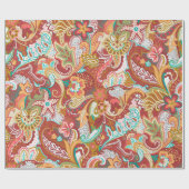 バックグラウンドでのシームレスなペイズリーパターン ラッピングペーパー (フラット)