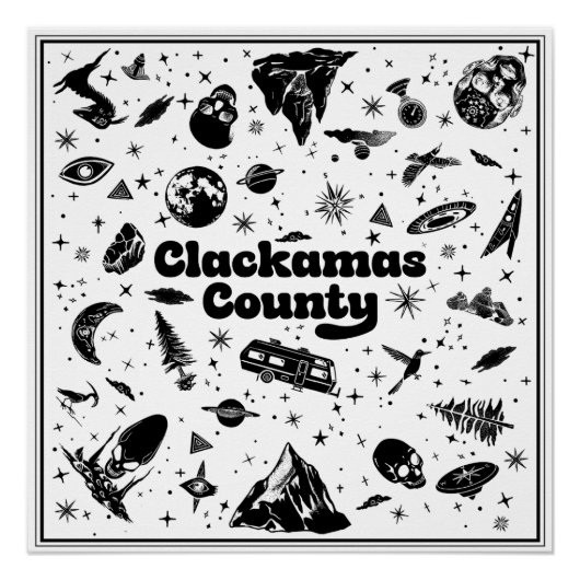 バックグラウンドの選択Clackamas County Oregon ポスター (正面)
