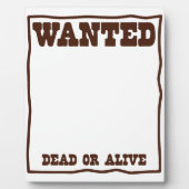 バックグラウンドを持つWANED dead or Aliveポ空白のスター フォトプラーク (正面)