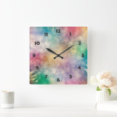 バックグラウンドアンティーク（骨）突起フラクタルI スクエア壁時計 (ホーム)