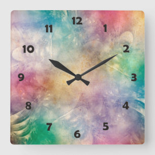 バックグラウンドアンティーク(骨)突起フラクタルI スクエア壁時計