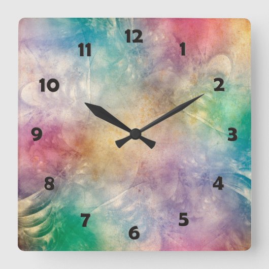 バックグラウンドアンティーク（骨）突起フラクタルI スクエア壁時計 (正面)