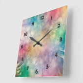 バックグラウンドアンティーク（骨）突起フラクタルI スクエア壁時計 (傾斜)