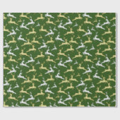 バックグラウンドカラーのシルバーと金ゴールド鹿を選択 ラッピングペーパー (フラット)