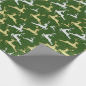 バックグラウンドカラーのシルバーと金ゴールド鹿を選択 ラッピングペーパー (角)