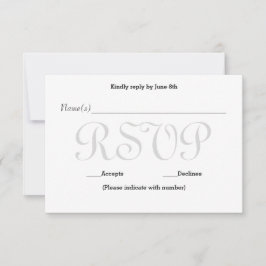 バックグラウンドグレー型 – RSVP披露宴応答カード 出欠カード