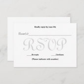 バックグラウンドグレー型 – RSVP披露宴応答カード 出欠カード (正面/裏面)