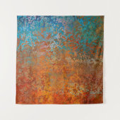 バックグラウンドテクスチャが錆びて古茶色 タペストリー (正面(横))