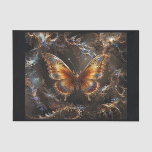 バックグラウンド上の非現実フラクタルバタフお洒落ィング 薄葉紙 (正面)