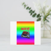 バックグラウンド付き音楽Dj ポストカード (スタンド正面)