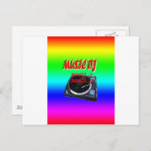 バックグラウンド付き音楽Dj ポストカード (正面/裏面)