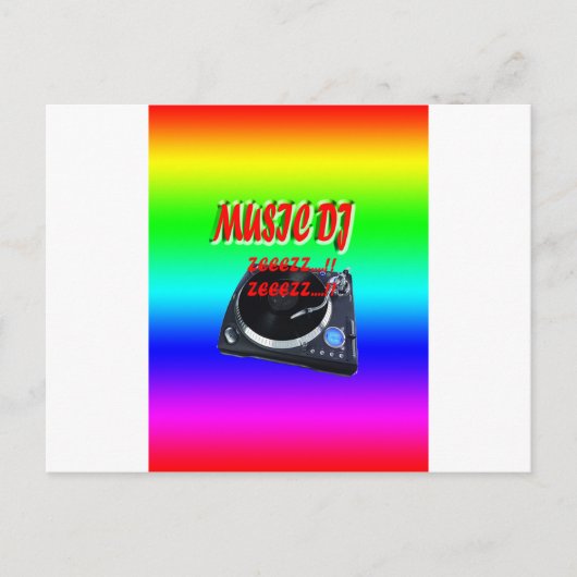 バックグラウンド付き音楽Dj ポストカード (正面)