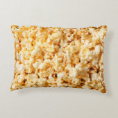 バックグラウンド全体においしいポップコーン。食べ物 アクセントクッション (裏面)