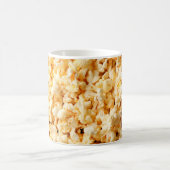 バックグラウンド全体においしいポップコーン。食べ物 コーヒーマグカップ (中央)