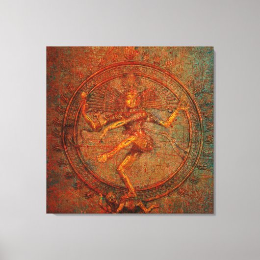 バックグラウンド動揺してオーバーレイのShiva キャンバスプリント (正面)