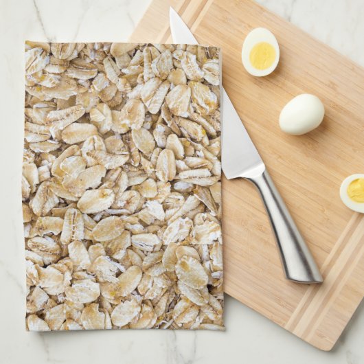 バックグラウンド構造としてのオートミールのマクロ キッチンタオル (四つ折り)