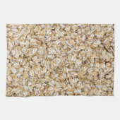 バックグラウンド構造としてのオートミールのマクロ キッチンタオル (横)