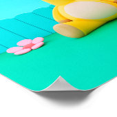 バックグランドレインボーハッピーバースデー ポスター (角)