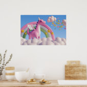 バックグランドレインボーハッピーバースデー ポスター (キッチン)