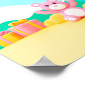 バックグランドレインボーハッピーバースデー ポスター (角)