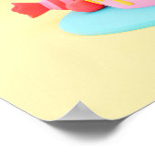 バックグランドレインボーハッピーバースデー ポスター (角)