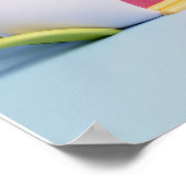 バックグランドレインボーハッピーバースデー ポスター (角)