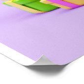 バックグランドレインボーハッピーバースデー ポスター (角)