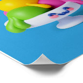 バックグランドレインボーハッピーバースデー ポスター (角)