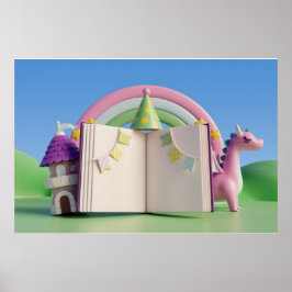 バックグランドレインボーハッピーバースデー ポスター