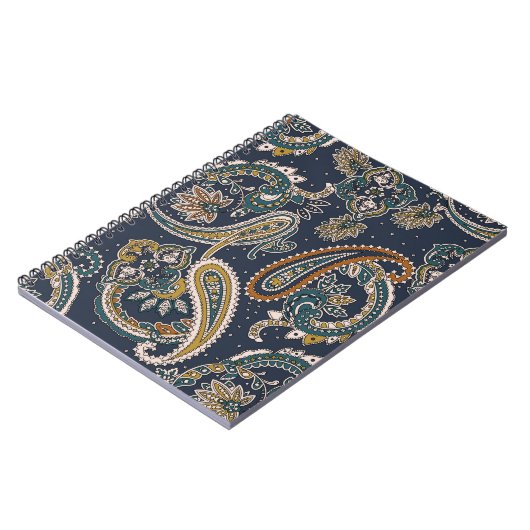 バックグラン伝統的パのインディアンペイズリーパターン ノートブック (左側)