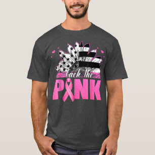 バックザピンクリボンサンフラワーUSA旗胸缶 Tシャツ