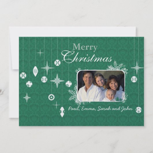 バックシャンデリアのクリスマスカードにクリスマスレター 招待状 (正面)