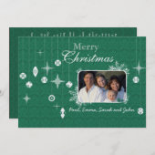 バックシャンデリアのクリスマスカードにクリスマスレター 招待状 (正面/裏面)