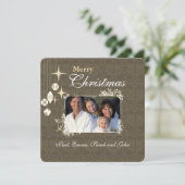 バックシャンデリアのクリスマスカードにクリスマスレター 招待状 (スタンド正面)