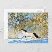 バックスキンの馬のクリスマス シーズンポストカード (正面/裏面)