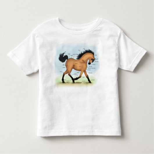 バックスキンの馬の教育用ウマ科の解剖学 トドラーTシャツ (正面)