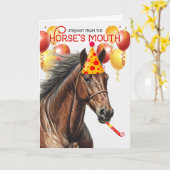 バックスキンアメリカンクオーターホースおもしろい誕生日 カード (黄色い花)