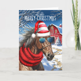 バックスキンクォーターホースマーレおもしろいイクリスマス シーズンカード