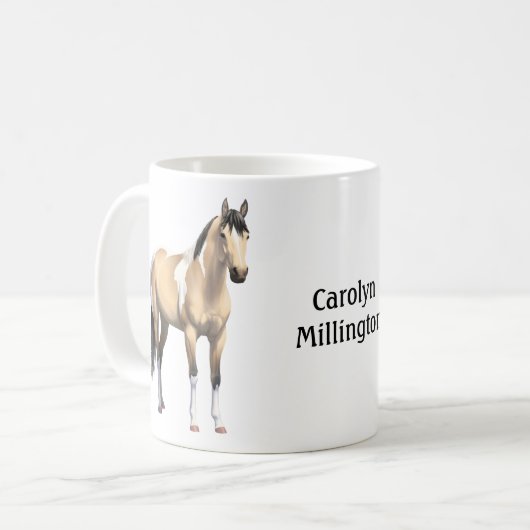 バックスキンピントダン絵を描ホーススタリオン コーヒーマグカップ (正面左)