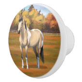 バックスキンピントダン絵を描ホーススタリオン セラミックノブ (右)