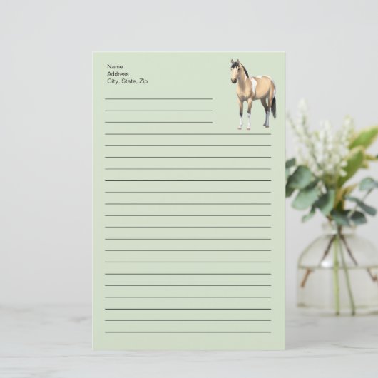 バックスキンピントダン絵を描ホーススタリオン 便箋 (スタンド正面)