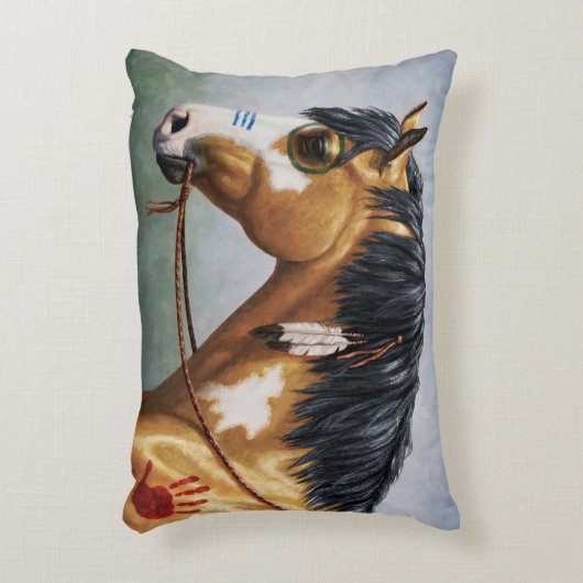 バックスキンピント先住民アメリカンウォーホース アクセントクッション (正面(垂直))