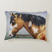 バックスキンピント先住民アメリカンウォーホース アクセントクッション (裏面)