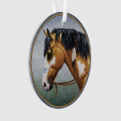 バックスキンピント先住民アメリカンウォーホース オーナメント (正面)