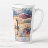 バックスキンホースピンクブルーパープルガールパーソナライズされたズ カフェラテマグ (右)