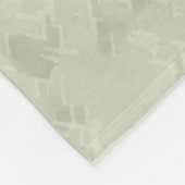 バックスキンホースマスタリオンセージグリーン フリースブランケット (角)