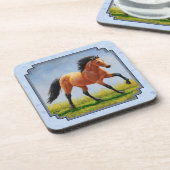 バックスキンランニングホースのライトブルー コースター (左側)