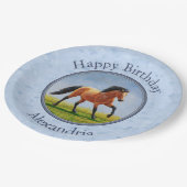 バックスキンランニングホースのライトブルー ペーパープレート (アングル)